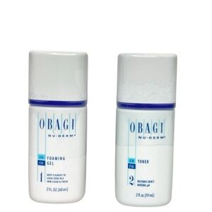 Obagi Nu-Derm AM/PM Facial Foaming Gel And Toner Travel Size 2 Fl Oz NEW SEALED